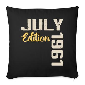 July 1961 Birthday Shirt July 1961 - Sofa pillowcase 17,3'' x 17,3'' (45 x 45 cm) - black - Front
