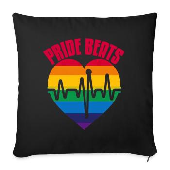 RYTHMES DE LA FIERTÉ : Célébrez la fierté et l’unité - Housse de coussin décorative 45 x 45 cm - noir - Devant