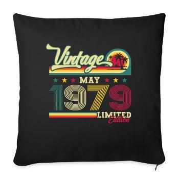 Original June 1979 Born 1979 45th Birthday 79 - Sofa pillowcase 17,3'' x 17,3'' (45 x 45 cm) - black - Front