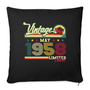 Millésime Juin 1958 Cru 1958 Anniversaire 1958 - Housse de coussin décorative 45 x 45 cm - noir - Devant