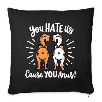 Katze Hintern Humor - Sofakissenbezug 45 x 45 cm - Schwarz - Vorne