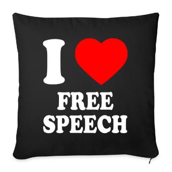 i love free speech - Housse de coussin décorative 45 x 45 cm - noir - Devant