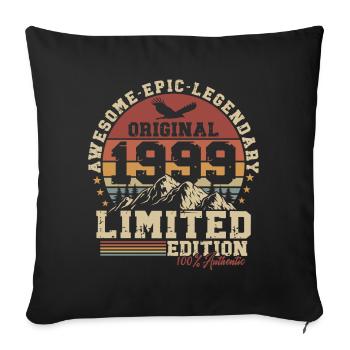 1999 geboren Vintage Retro Geburtstag Geschenk - Sofakissenbezug 45 x 45 cm - Schwarz - Vorne