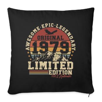 1979 geboren Vintage Retro Geburtstag Geschenk - Sofakissenbezug 45 x 45 cm - Schwarz - Vorne