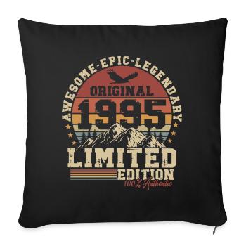 1995 geboren Vintage Retro Geburtstag Geschenk - Sofakissenbezug 45 x 45 cm - Schwarz - Vorne
