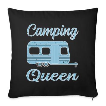 Camping en pleine nature - Housse de coussin décorative 45 x 45 cm - noir - Devant