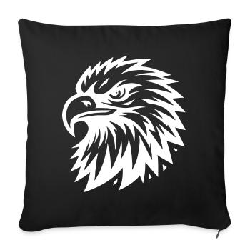 Tête d’aigle blanc - Design pour les fans d’aigle - Adler - Housse de coussin décorative 45 x 45 cm - noir - Devant