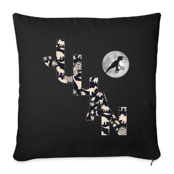 JULIAN - Beautiful boy name with dinosaur - Sofa pillowcase 17,3'' x 17,3'' (45 x 45 cm) - black - Front