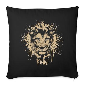 lion graffiti roi illustration logo nature animaux - Housse de coussin décorative 45 x 45 cm - noir - Devant