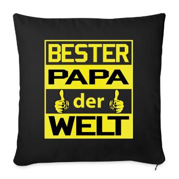 Bester Papa der Welt passend zum Vatertag - Sofakissenbezug 45 x 45 cm - Schwarz - Vorne