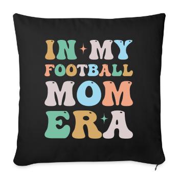 À l’époque de ma maman de football, groovy rétro - Housse de coussin décorative 45 x 45 cm - noir - Devant