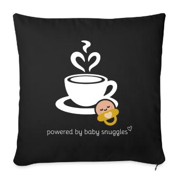 Pacifier, Coffee & Heart Design for Mothers - Sofa pillowcase 17,3'' x 17,3'' (45 x 45 cm) - black - Front