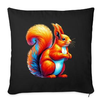 Squirrel - Sofa pillowcase 17,3'' x 17,3'' (45 x 45 cm) - black - Front