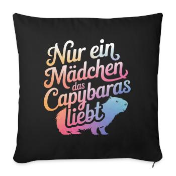 Capybara Wasserschwein Capybaras - Sofa pillowcase 17,3'' x 17,3'' (45 x 45 cm) - black - Front