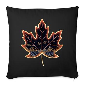 Feuille d’érable - Housse de coussin décorative 45 x 45 cm - noir - Devant