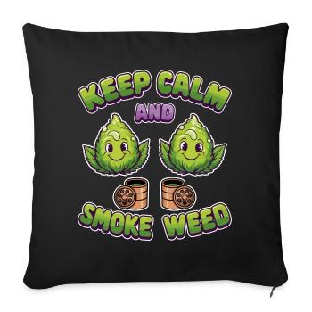 Funny Grass Flowers - Sofa pillowcase 17,3'' x 17,3'' (45 x 45 cm) - black - Front