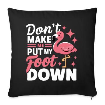 Flamingo Animal Pink - Sofa pillowcase 17,3'' x 17,3'' (45 x 45 cm) - black - Front