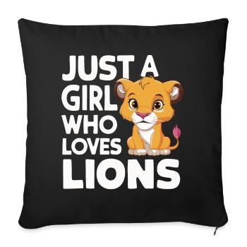 Lion Lion Animal Africa - Sofa pillowcase 17,3'' x 17,3'' (45 x 45 cm) - black - Front