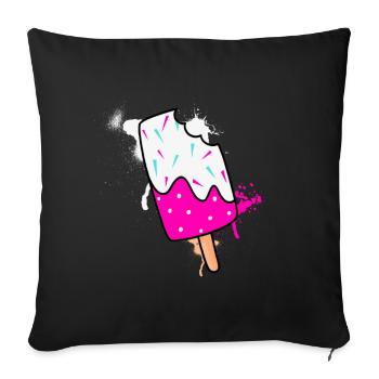 Eiscreme - Sofakissenbezug 45 x 45 cm - Schwarz - Vorne