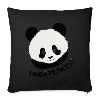 Panda Bär Kinder Panda Princess Mädchen - Sofakissenbezug 45 x 45 cm - Schwarz - Vorne