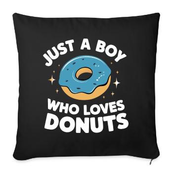 Donut Donuts Candy Bagel - Sofa pillowcase 17,3'' x 17,3'' (45 x 45 cm) - black - Front