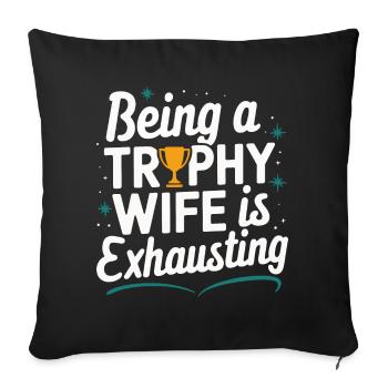 Femme Épouse Partenaire Famille Marié - Housse de coussin décorative 45 x 45 cm - noir - Devant