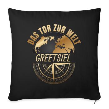 Das Tor zur Welt - Greetsiel - Sofakissenbezug 45 x 45 cm - Schwarz - Vorne