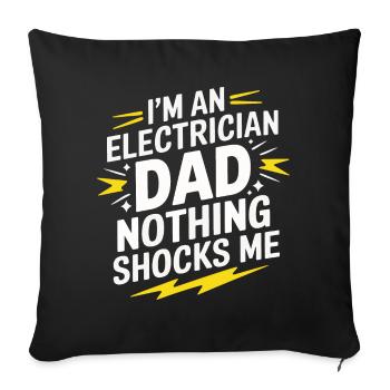 Elektriker Elektroniker Handwerker Beruf Spruch - Sofakissenbezug 45 x 45 cm - Schwarz - Vorne