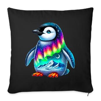 Pingouin - Housse de coussin décorative 45 x 45 cm - noir - Devant