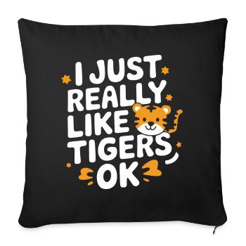 Tiger Animal Zoo Wild Animal - Sofa pillowcase 17,3'' x 17,3'' (45 x 45 cm) - black - Front