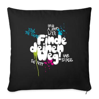 Find Your Way Graffiti Typo - Sofa pillowcase 17,3'' x 17,3'' (45 x 45 cm) - black - Front