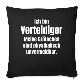 Verteidiger beim Fußball - Sofakissenbezug 45 x 45 cm - Schwarz - Vorne
