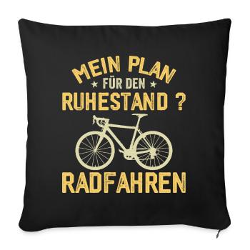 Retraite Vélo Cycliste Cadeau pour la retraite - Housse de coussin décorative 45 x 45 cm - noir - Devant