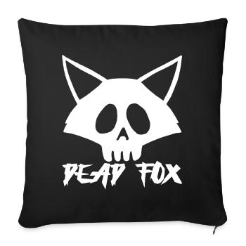 Crâne de renard blanc - Housse de coussin décorative 45 x 45 cm - noir - Devant