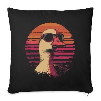 Goose with Sunglasses Vintage Sunset - Sofa pillowcase 17,3'' x 17,3'' (45 x 45 cm) - black - Front