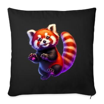 Petit panda - Housse de coussin décorative 45 x 45 cm - noir - Devant