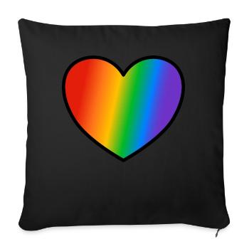 Pride Flagge Herz - Sofakissenbezug 45 x 45 cm - Schwarz - Vorne