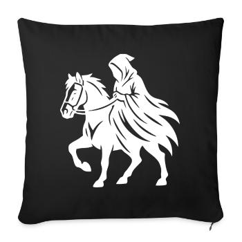Conception de la silhouette du chevalier mystique - Housse de coussin décorative 45 x 45 cm - noir - Devant