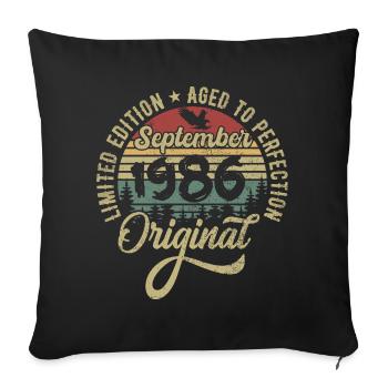 39th birthday September 1986 - 39 years old - Sofa pillowcase 17,3'' x 17,3'' (45 x 45 cm) - black - Front