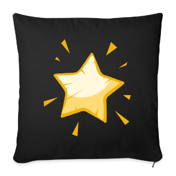 Shining Cartoon Star – Cheerful Golden Design - Sofa pillowcase 17,3'' x 17,3'' (45 x 45 cm) - black - Front