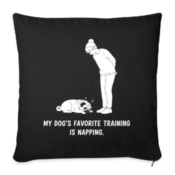 Dog Training Nap - Sofa pillowcase 17,3'' x 17,3'' (45 x 45 cm) - black - Front