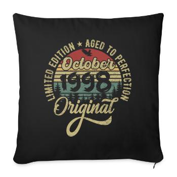 October 1998 Anniversary October 1998 October - Sofa pillowcase 17,3'' x 17,3'' (45 x 45 cm) - black - Front