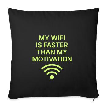 Witziges WiFi Motiv mit Spruch - Nerd Design - Sofakissenbezug 45 x 45 cm - Schwarz - Vorne