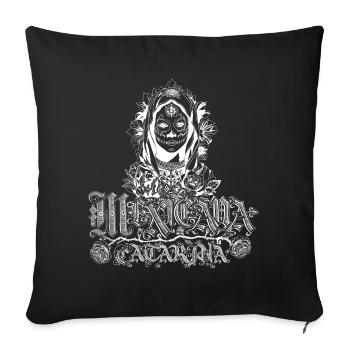 Mexicana Catarina white - Sofa pillowcase 17,3'' x 17,3'' (45 x 45 cm) - black - Front