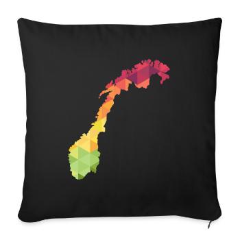 Norvège - Norvège - Norvège - résumé - carte - Housse de coussin décorative 45 x 45 cm - noir - Devant