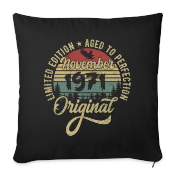 November 1971 Anniversary Gift November 1971 - Sofa pillowcase 17,3'' x 17,3'' (45 x 45 cm) - black - Front