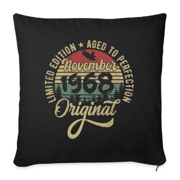 November 1968 Anniversary Gift November 1968 - Sofa pillowcase 17,3'' x 17,3'' (45 x 45 cm) - black - Front