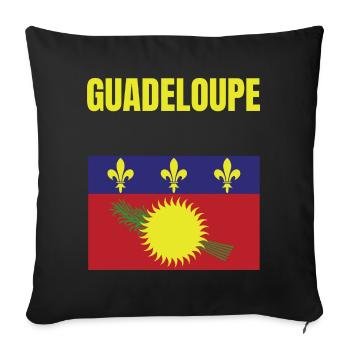 T-shirt drapeau Guadeloupe Antilles - Housse de coussin décorative 45 x 45 cm - noir - Devant