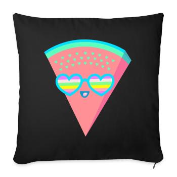 Lunettes de soleil Cool Melon Heart 80s et 90 Rétro - Housse de coussin décorative 45 x 45 cm - noir - Devant