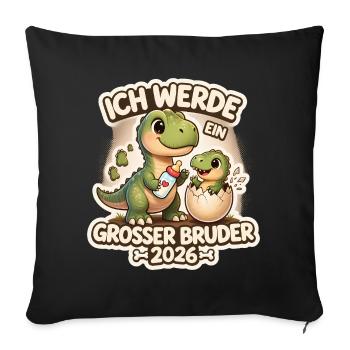 Big Brother 2026 Oeuf Bébé Dino Dinosaure - Housse de coussin décorative 45 x 45 cm - noir - Devant